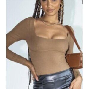 Princess Polly Women's Tan Bodysuit 4 Small